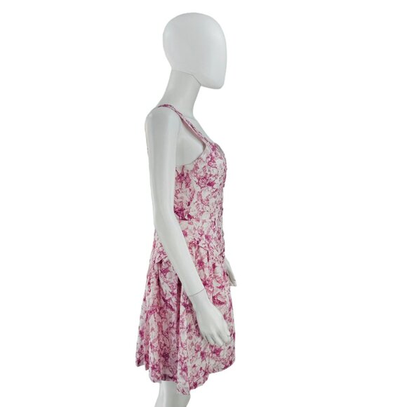 Hyacinth House NEW Pink Abstract Floral Rosemary Drop Waist Mini Dress Size S - Picture 6 of 7